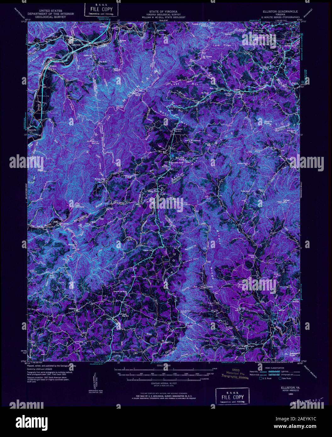 VA Elliston 188086 1950 62500 Inverted Stock Photo Alamy