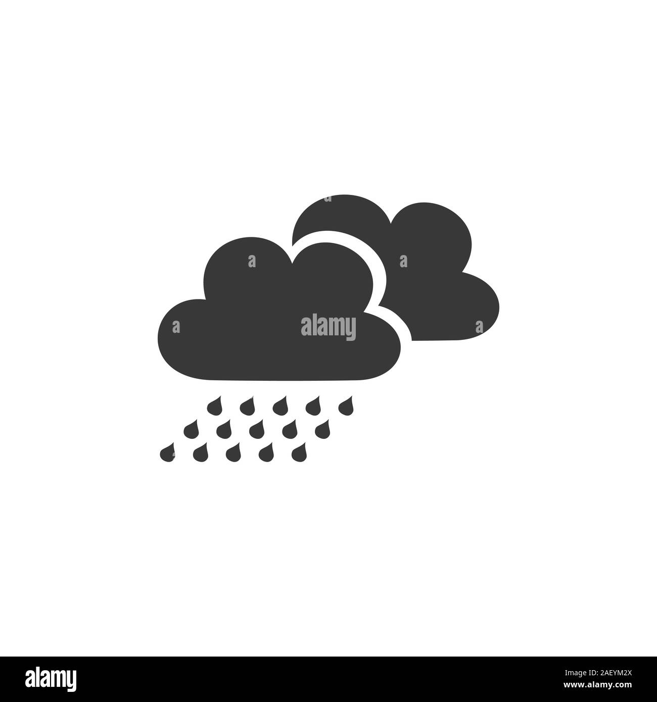 Rain with clouds. Isolated icon. Weather flat vector illustration Stock ...