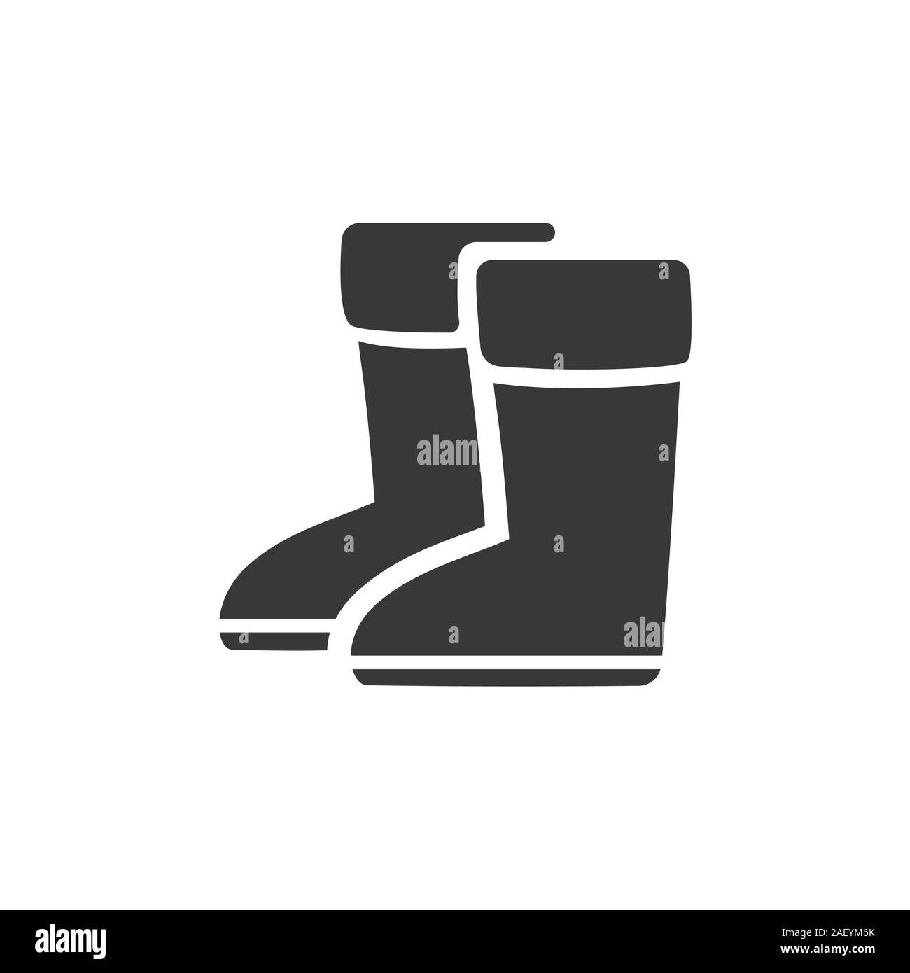 Rain boots. Isolated icon. Winter footwear flat vector illustration
