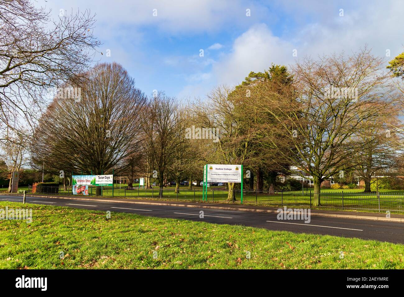 The Entrance to Hadlow College, a land based college in the heart of Kent, Hadlow, UK Stock Photo