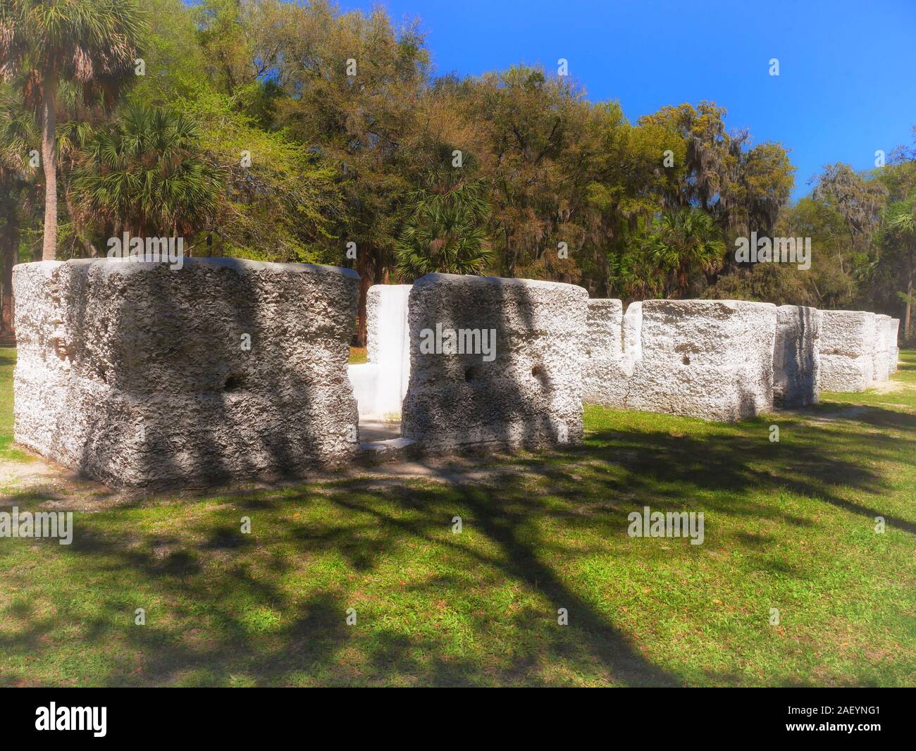 slave house ruins, Kingsley Plantation, Jacksonville, Florida Stock Photo
