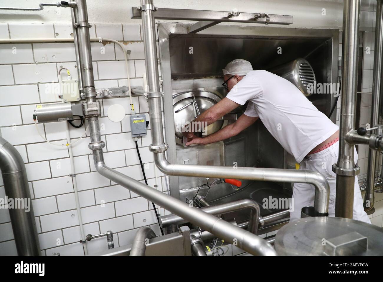BOXHOLM 20191205Photo reportage that the last cheese in Boxholm will soon be made, at Boxholm Ost, Sweden. Photo Jeppe Gustafsson Stock Photo