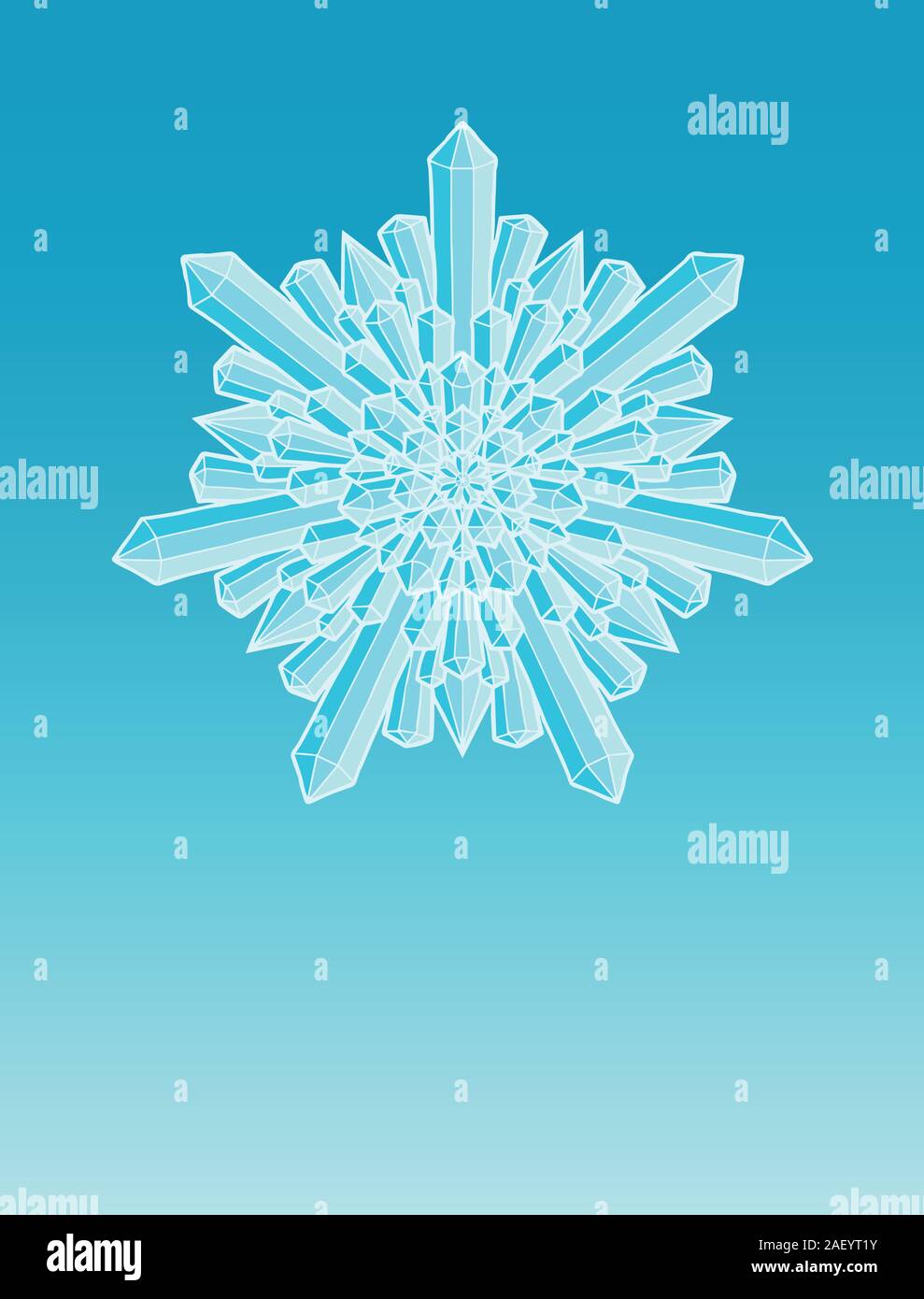 Diamond Snowflake Cartoon Style Stock Vector