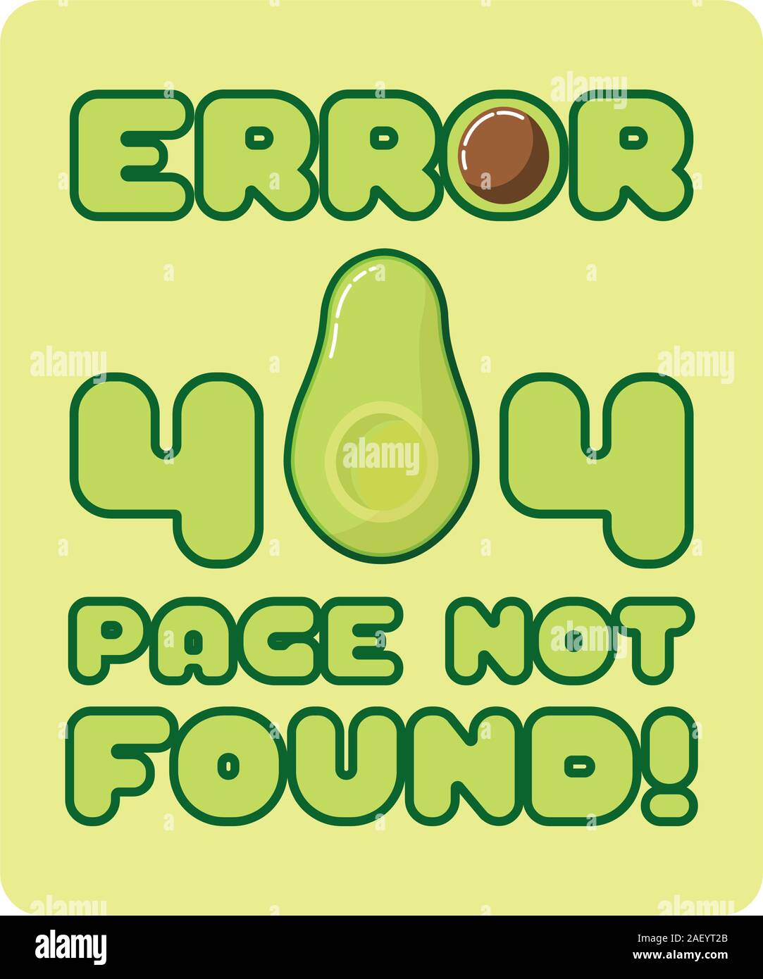 Error 404 page not found Avocado theme Stock Vector