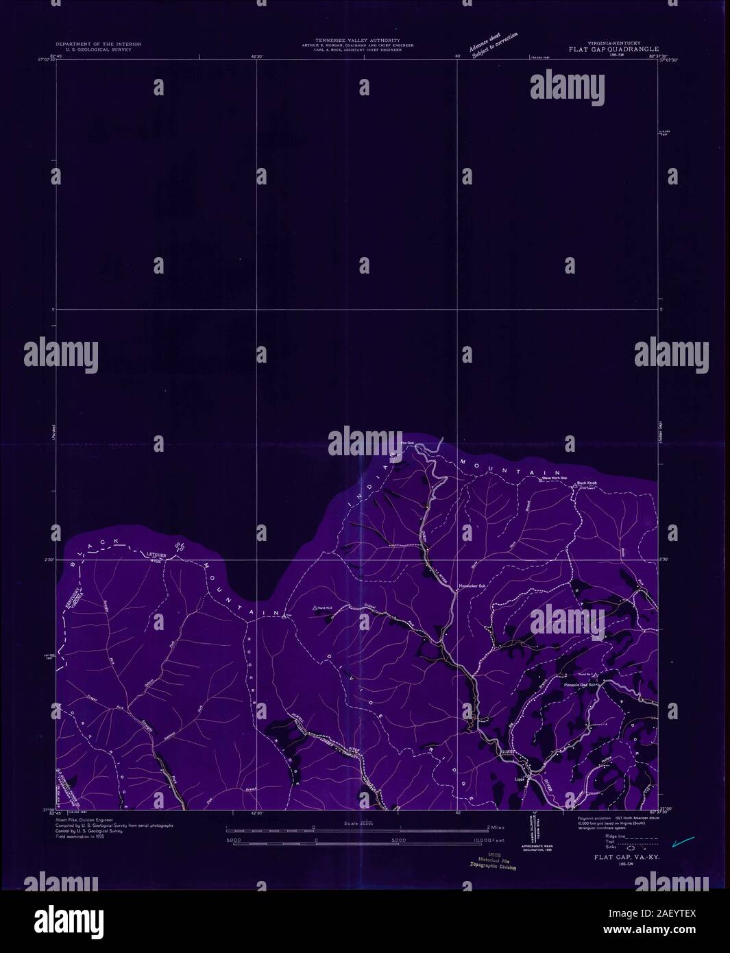 VA Flat Gap 184984 1935 24000 Inverted Stock Photo Alamy