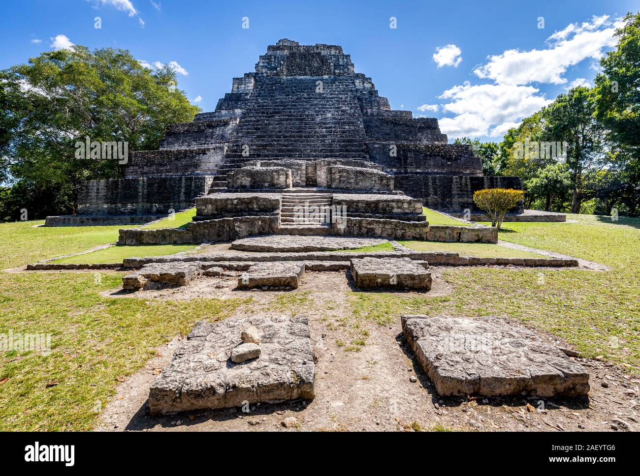 The Mayan ruins of Chaacchoben in Quintana Roo, Mexico. Stock Photo