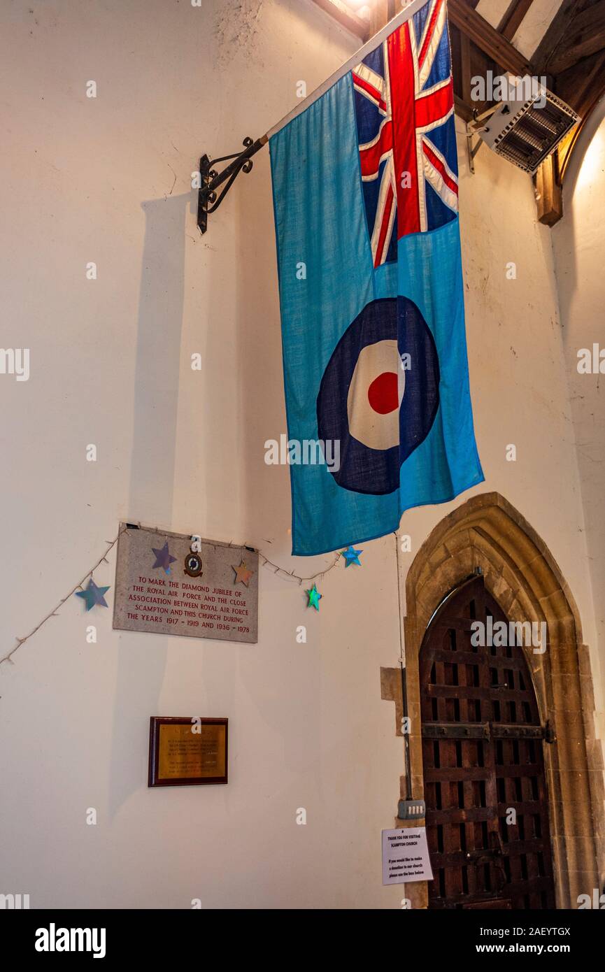 Scampton Church, Lincoln, England:  The village church of  St John The Baptist, close to RAF Scampton famous for the Dambusters Stock Photo