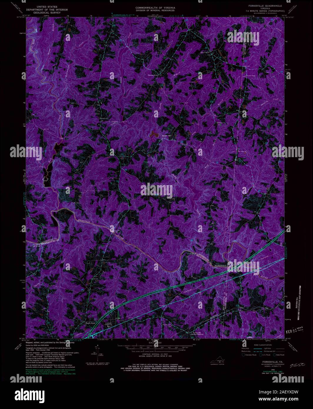 VA Forksville 185018 1966 24000 Inverted Stock Photo Alamy