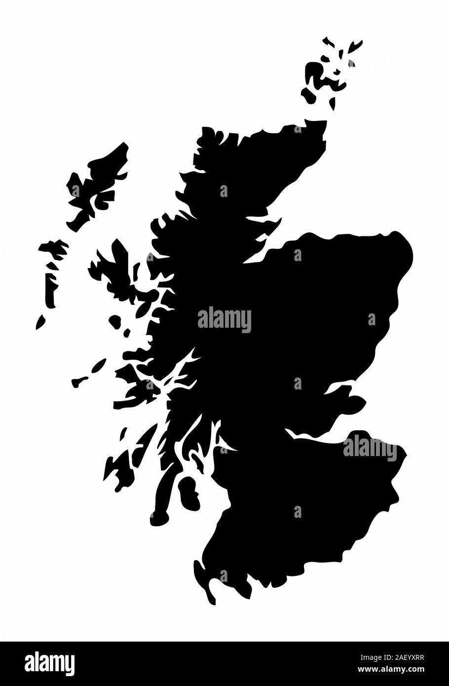 Scotland silhouette map Stock Vector