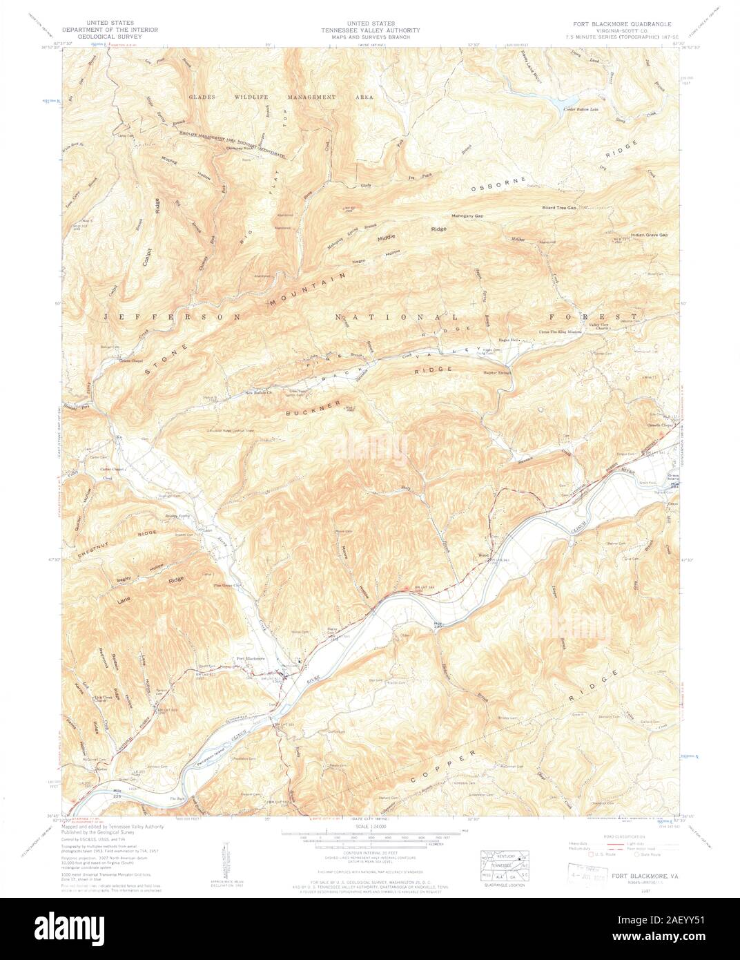 VA Fort Blackmore 8032040 1957 24000 Stock Photo Alamy