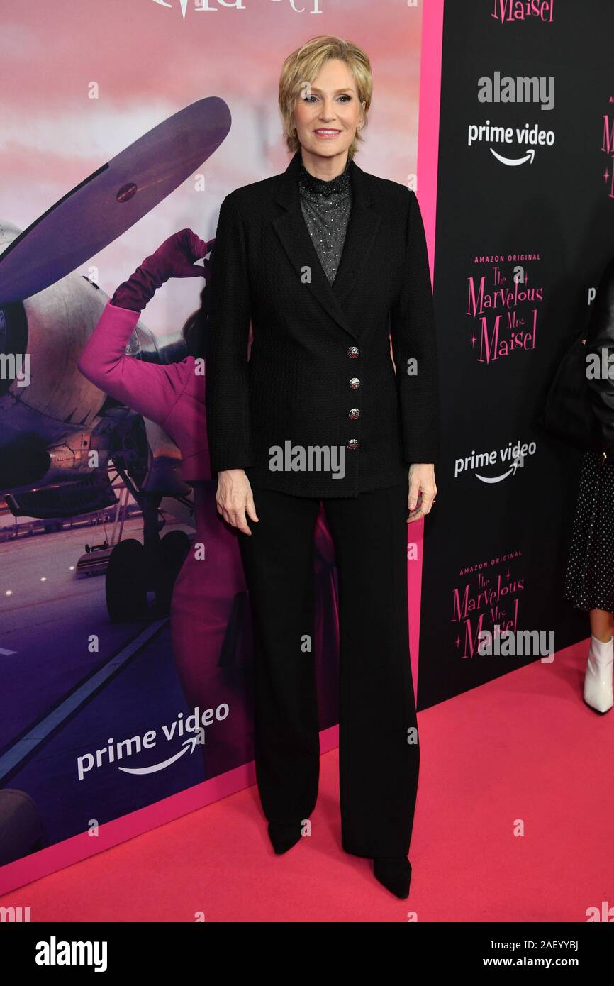 Jane Lynch attends The Marvelous Mrs. Maisel season 3 TV show premiere at MoMA on December 4, 2019 in New York. Stock Photo