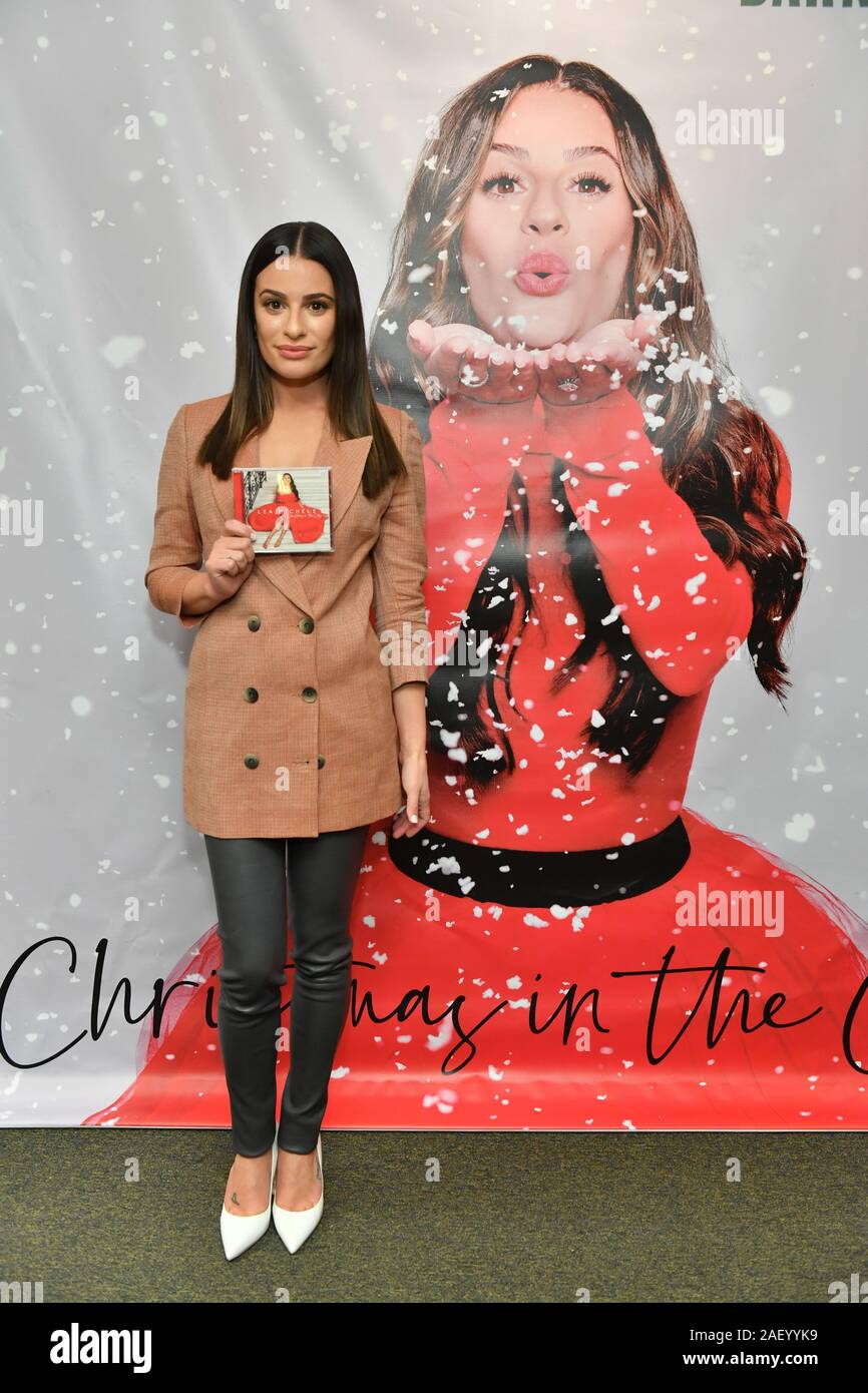 'Christmas in the City' album launch, Barnes and Noble, 5th Avenue, New York, USA - 05 Dec 2019 - Lea Michele Stock Photo