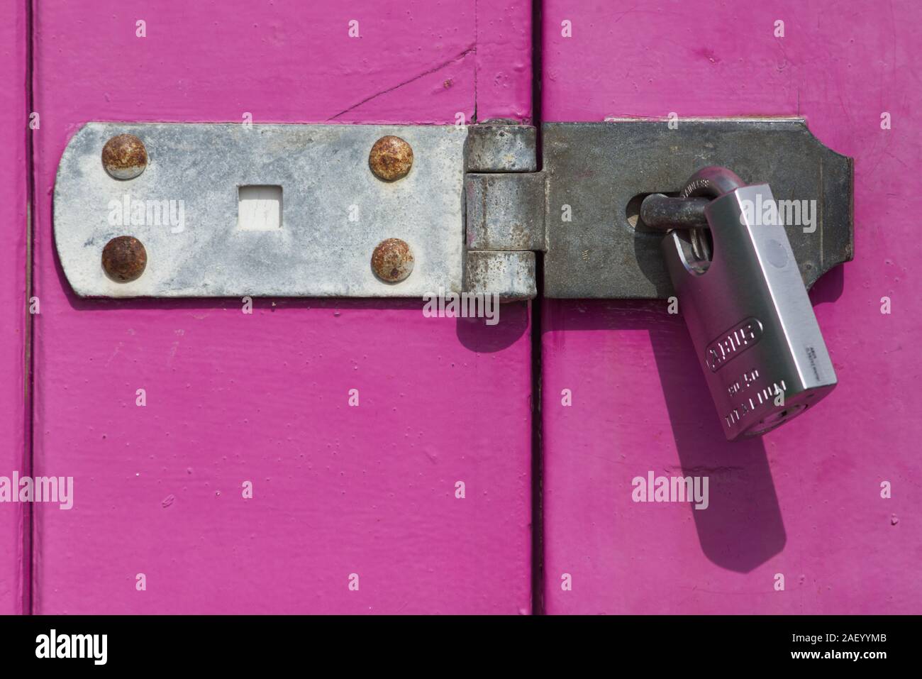 abstract with dominant pink block colour Stock Photo