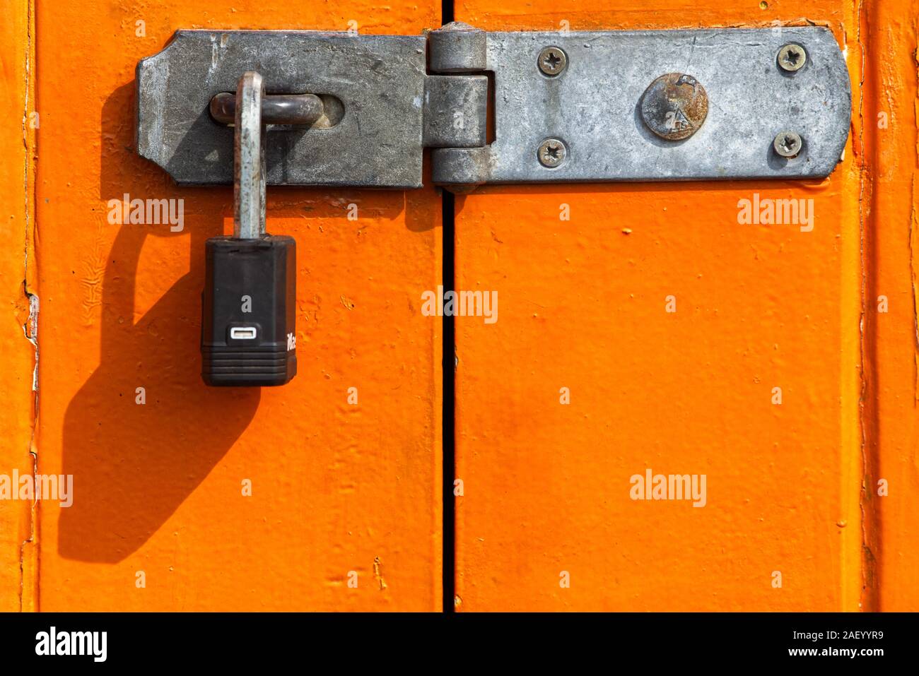 abstract with dominant orange block colour Stock Photo