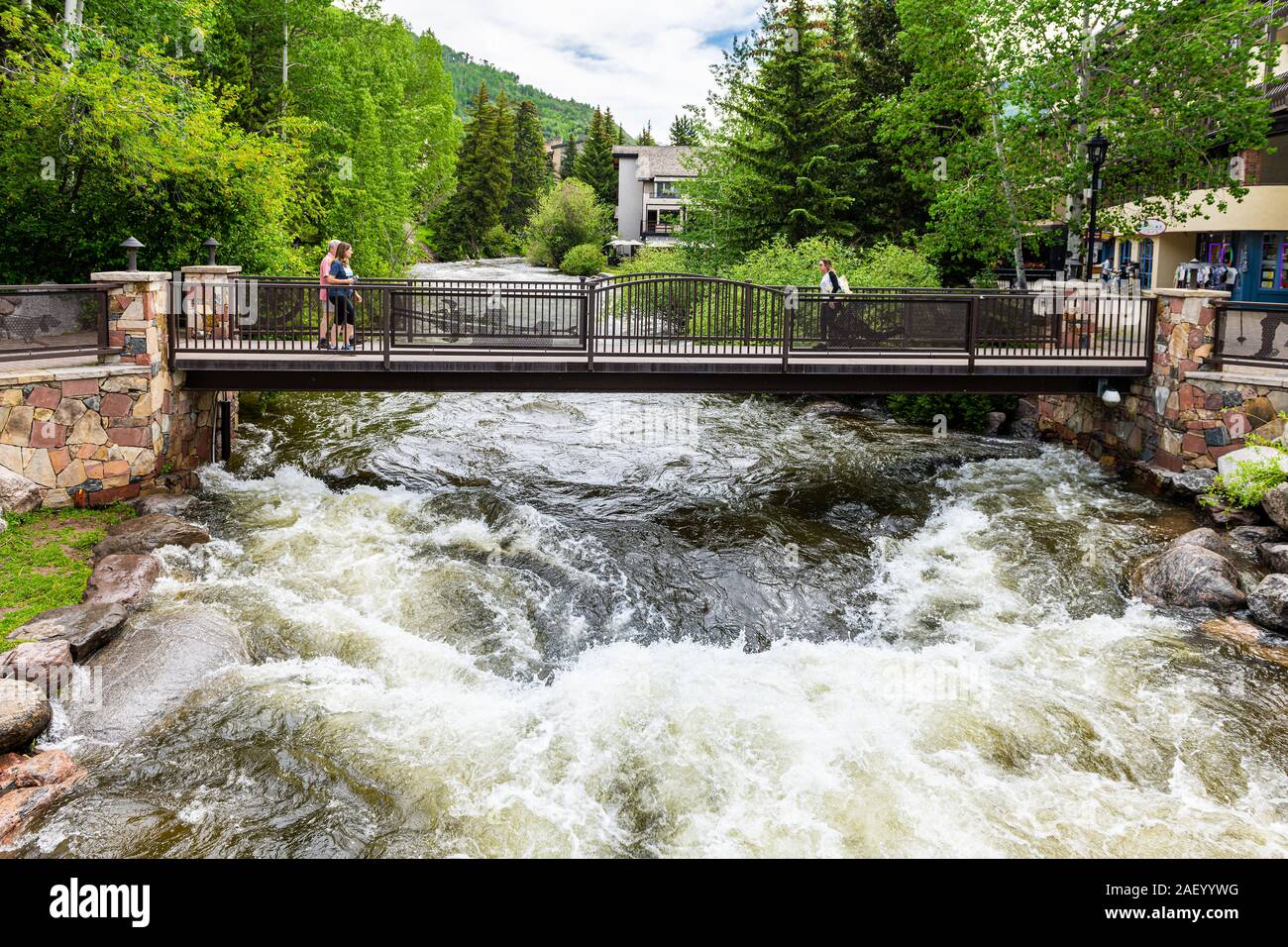 Vail, USA June 29, 2019 European style resort town village
