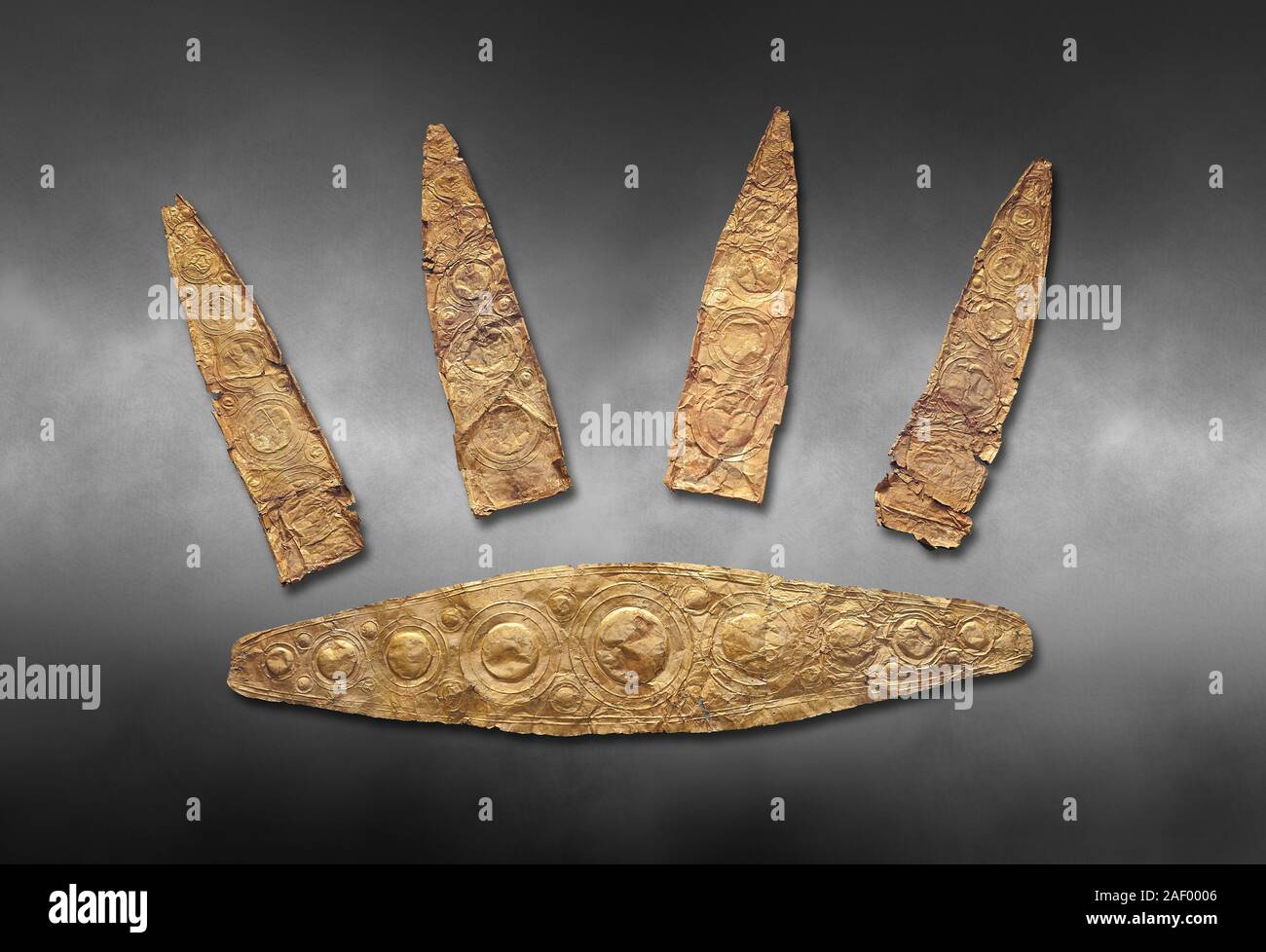 Gold Mycenaean diadem with leaf shaped plates from Grave I, Grave ...