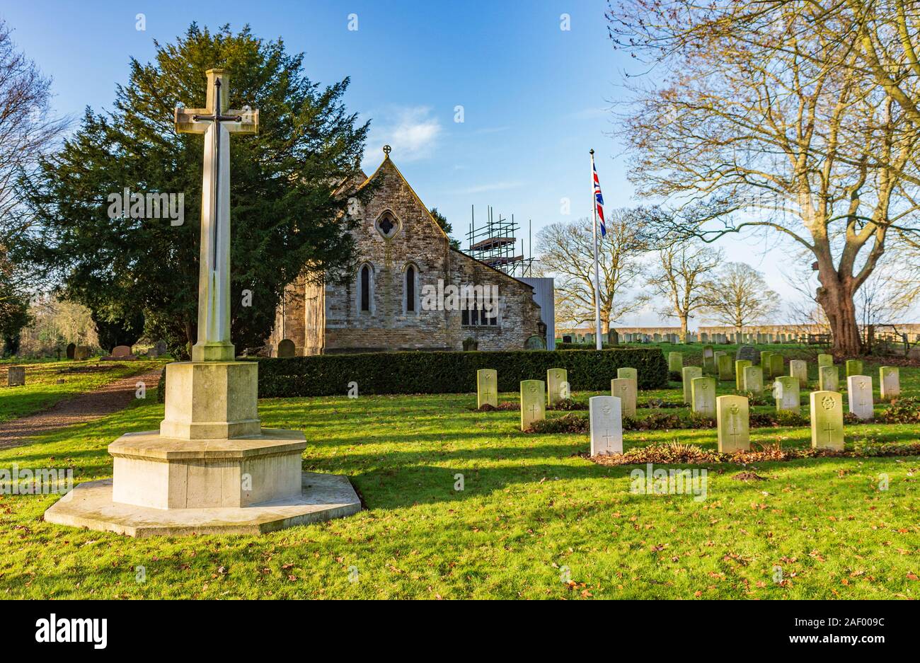 Scampton Church, Lincoln, England:  The village church of  St John The Baptist, close to RAF Scampton famous for the Dambusters Stock Photo