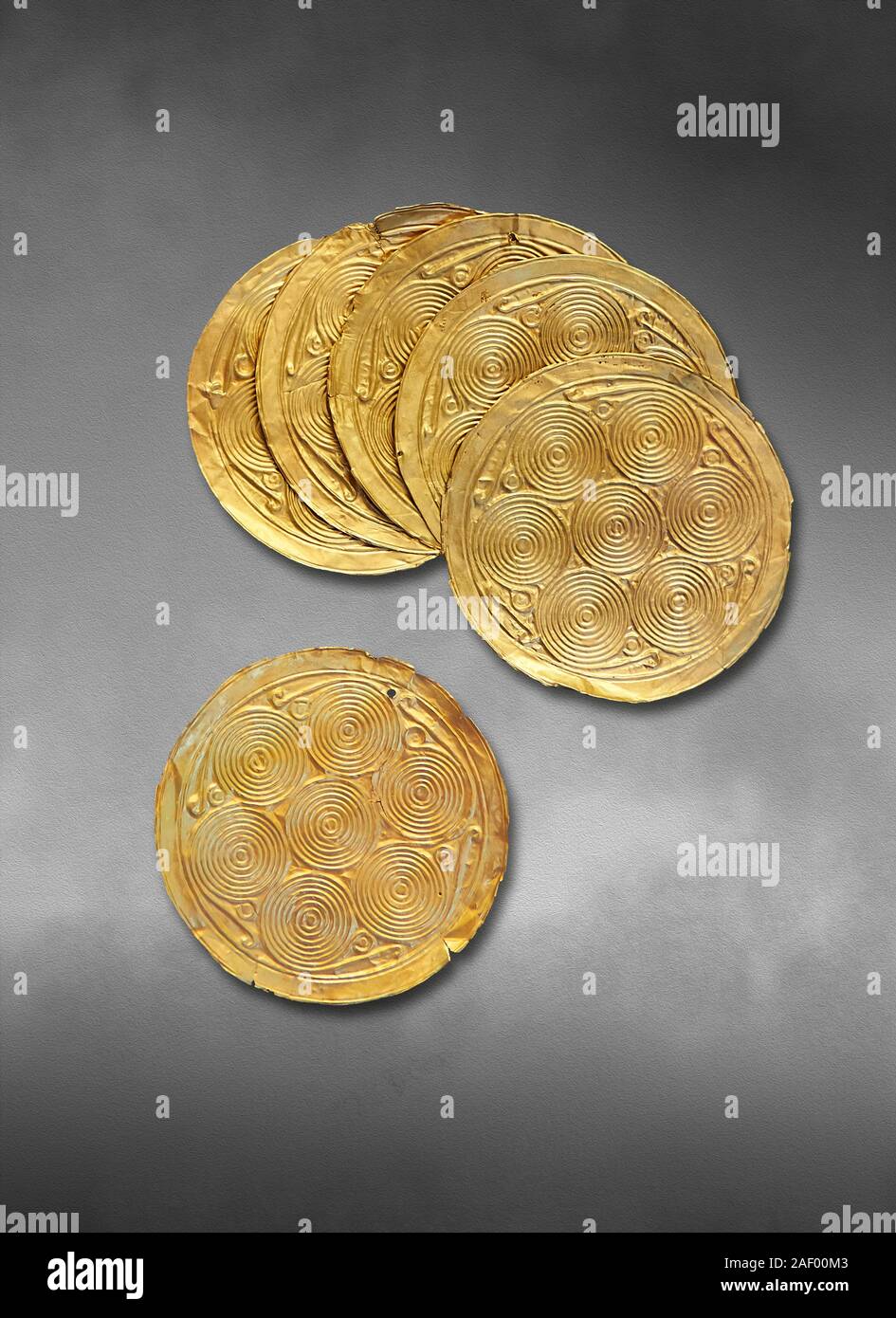 Mycenaean Gold circular buttons from Grave IV, Grave Circle A, Myenae ...