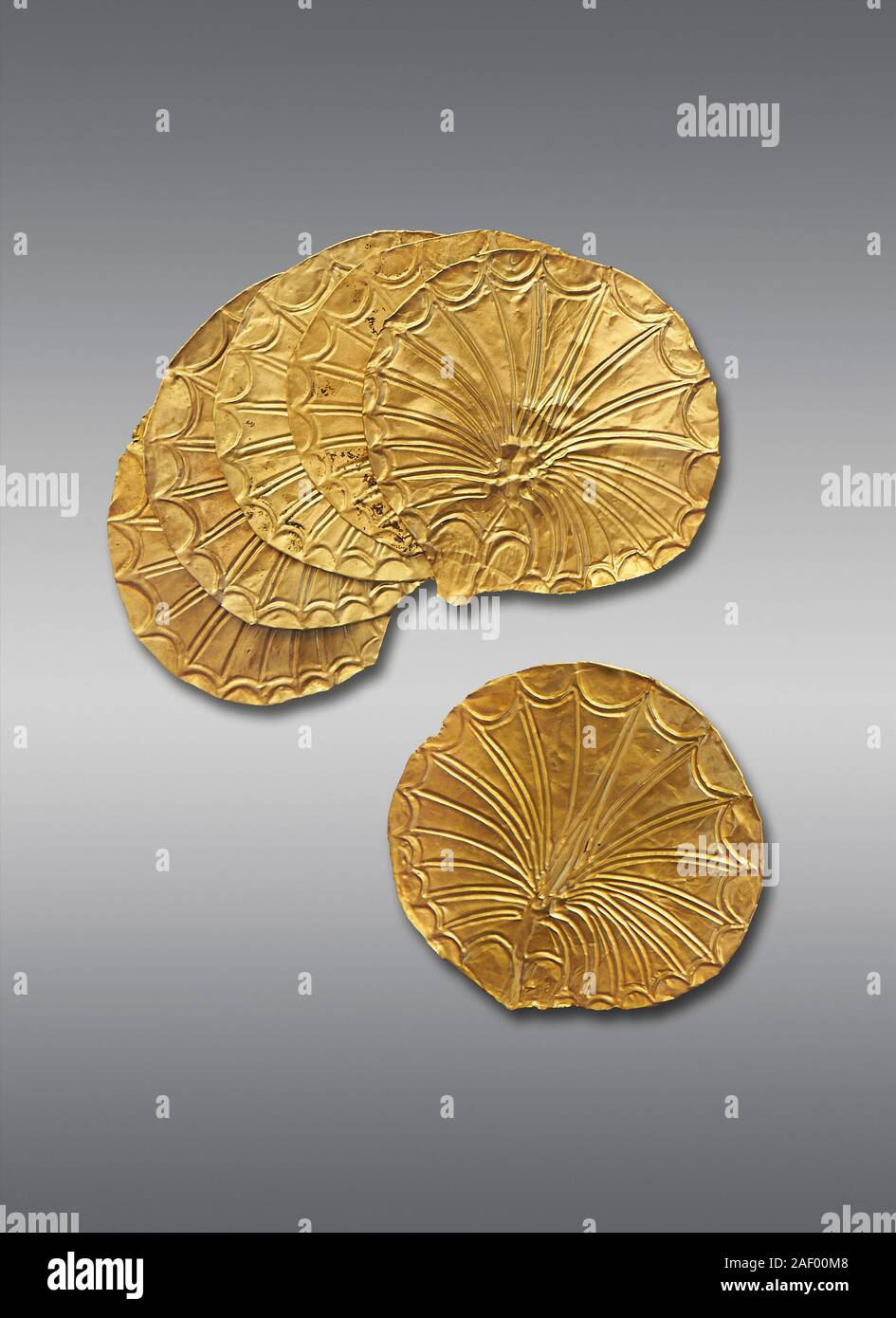 Mycenaean Gold circular buttons from Grave IV, Grave Circle A, Myenae ...