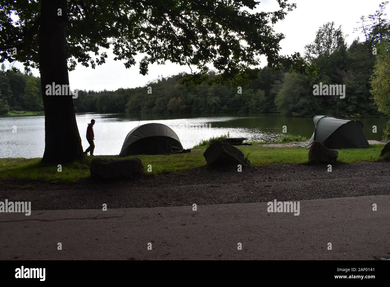 Anglers, Shearwater, Warminster, Wiltshire Stock Photo