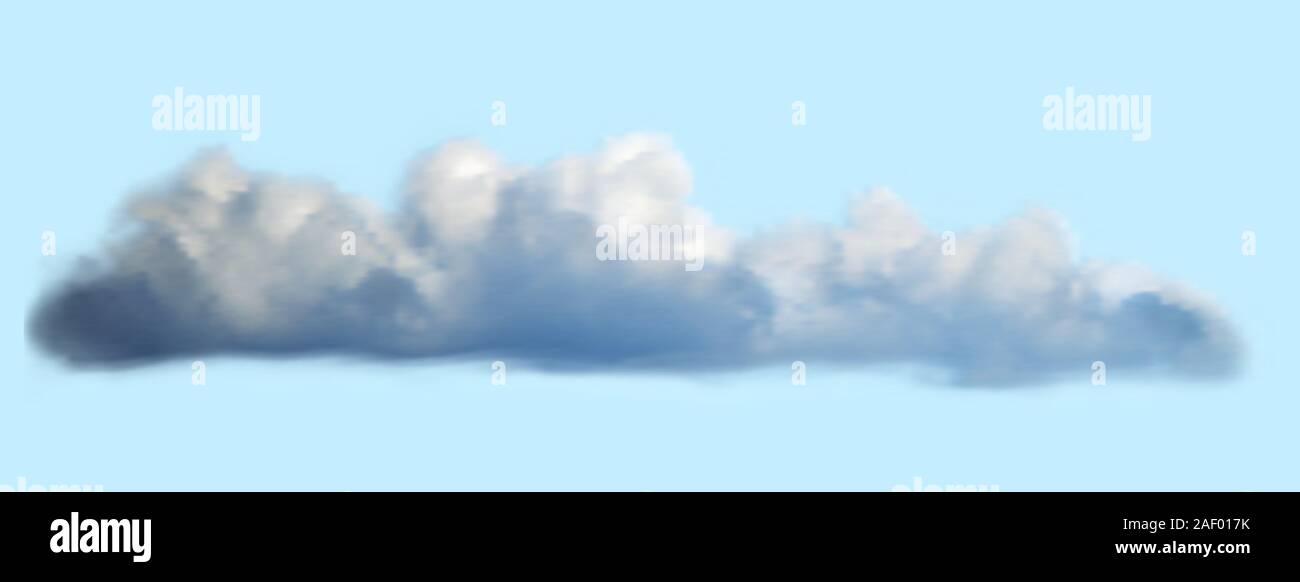 Cloud isolated over blue sky background. Realistic vector illustration ...