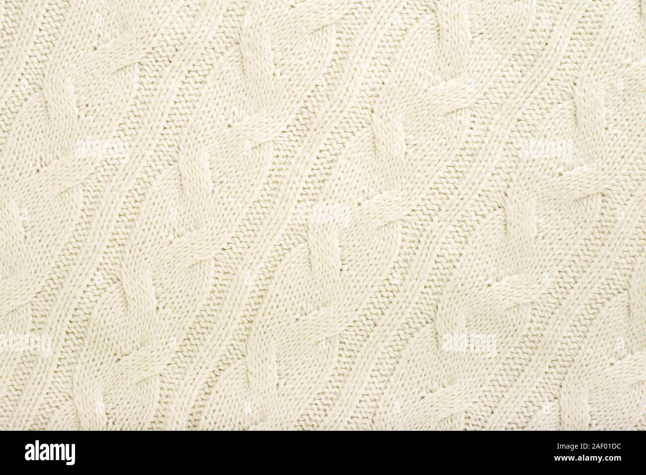 Beige knitted fabric wool texture for background. Close up of White ...