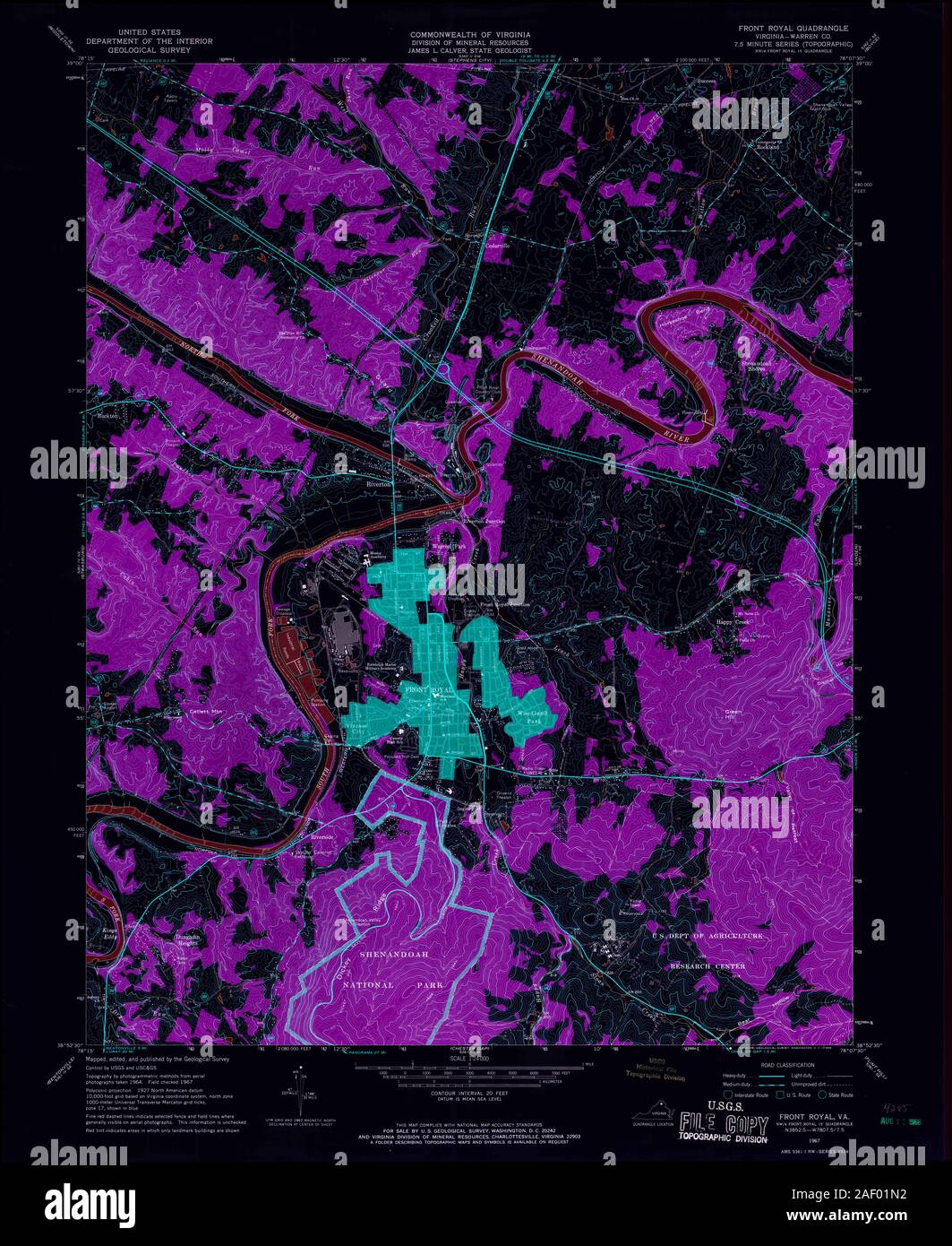 VA Front Royal 185061 1967 24000 Inverted Stock Photo Alamy