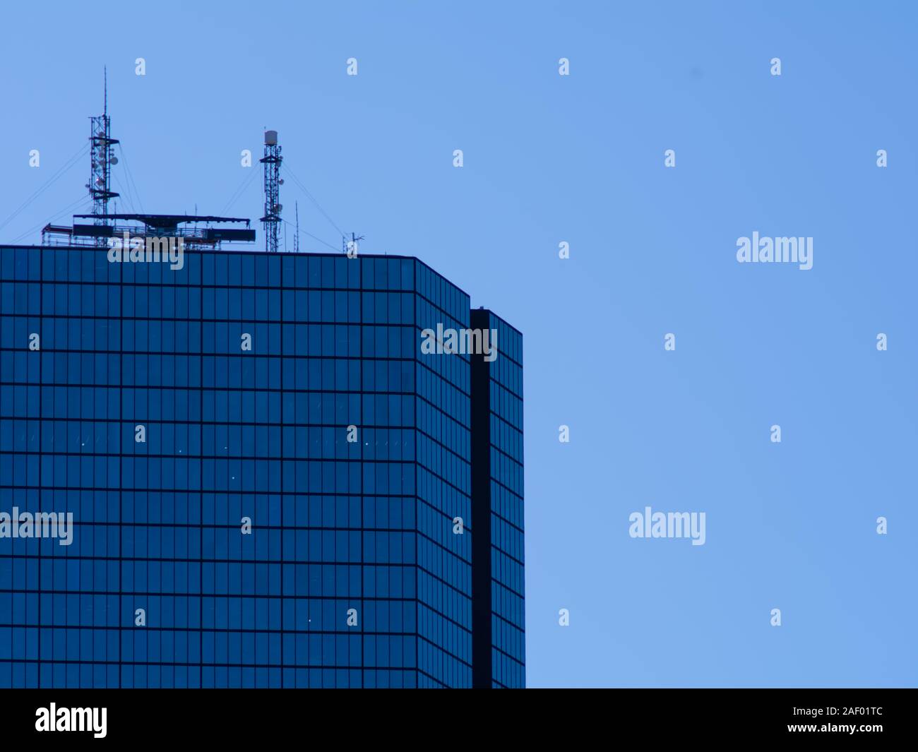 Tall Glass and Steel Building in Downtown Boston Stock Photo
