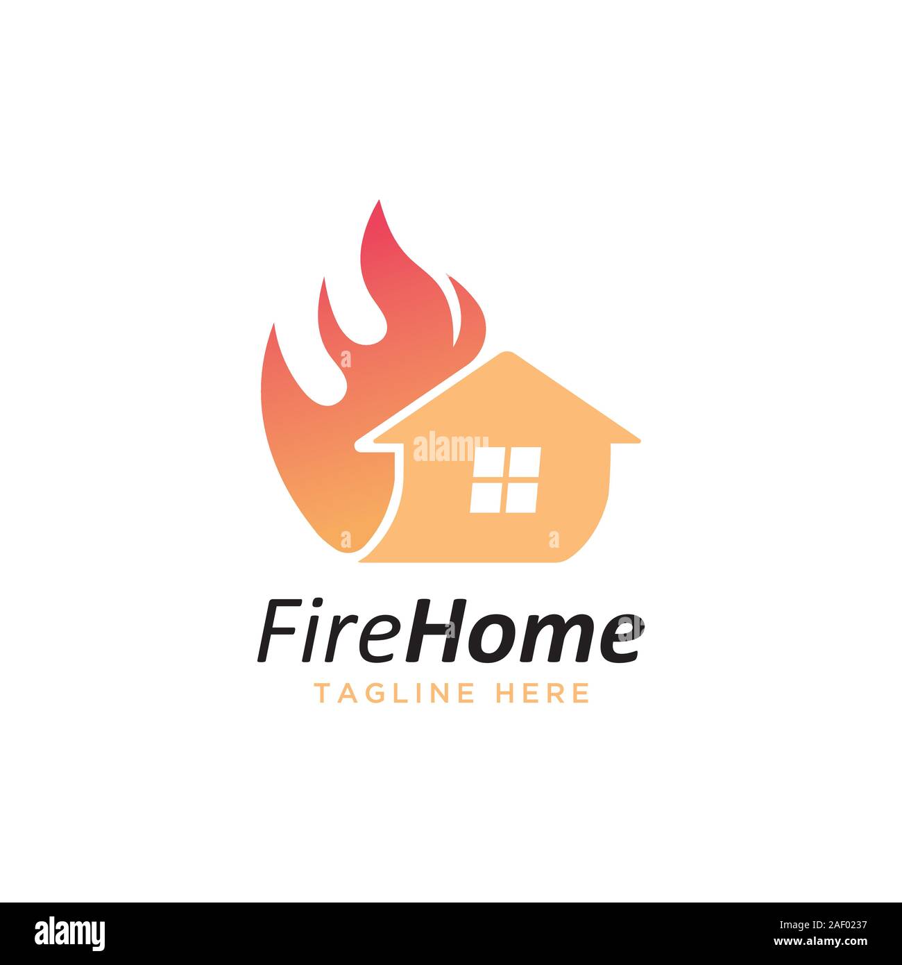 House with fire logo design vector template Stock Vector