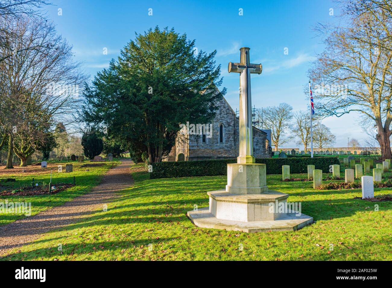 Scampton Church, Lincoln, England:  The village church of  St John The Baptist, close to RAF Scampton famous for the Dambusters Stock Photo