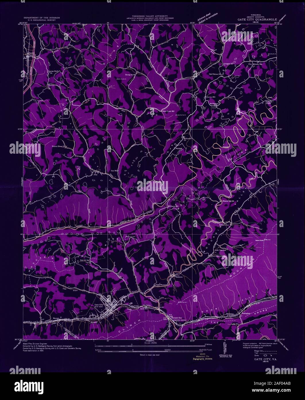 VA Gate City 185103 1935 24000 Inverted Stock Photo Alamy