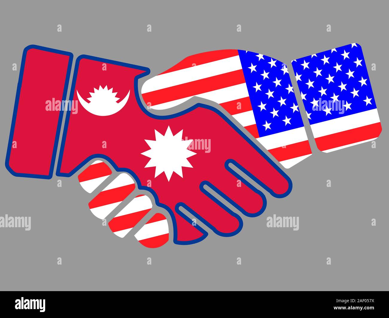 Nepal and USA flags Handshake vector Stock Vector Image & Art Alamy