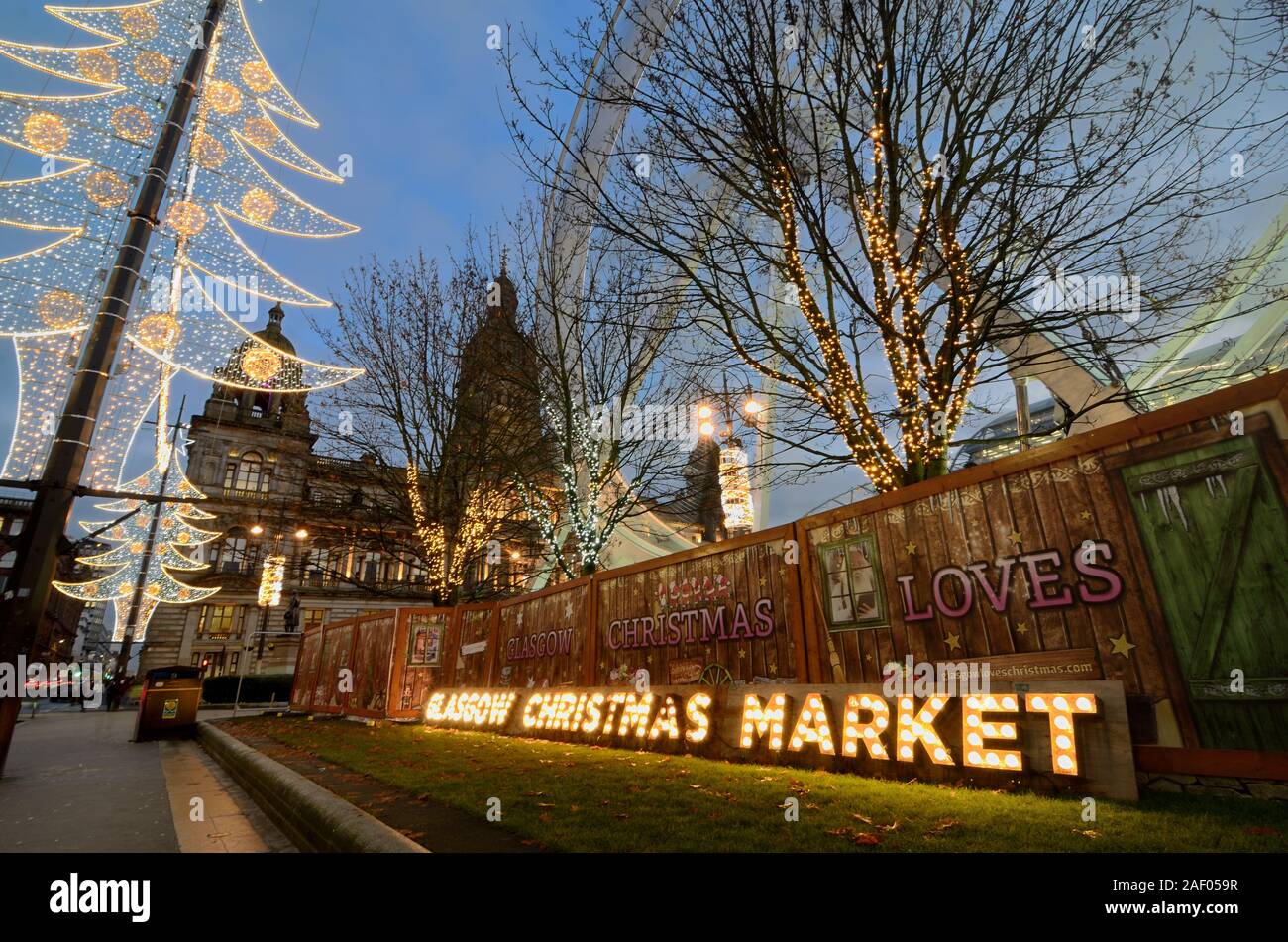 Glasgow Christmas Market Stock Photo