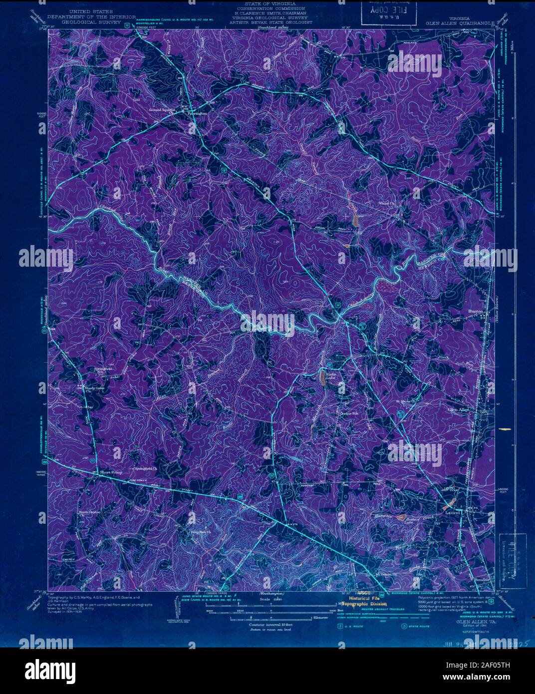 VA Glen Allen 187421 1941 31680 Inverted Stock Photo Alamy