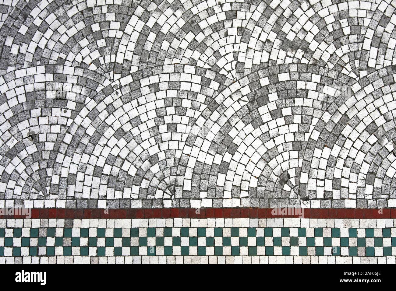 Very old pavement made from cobble stone Stock Photo