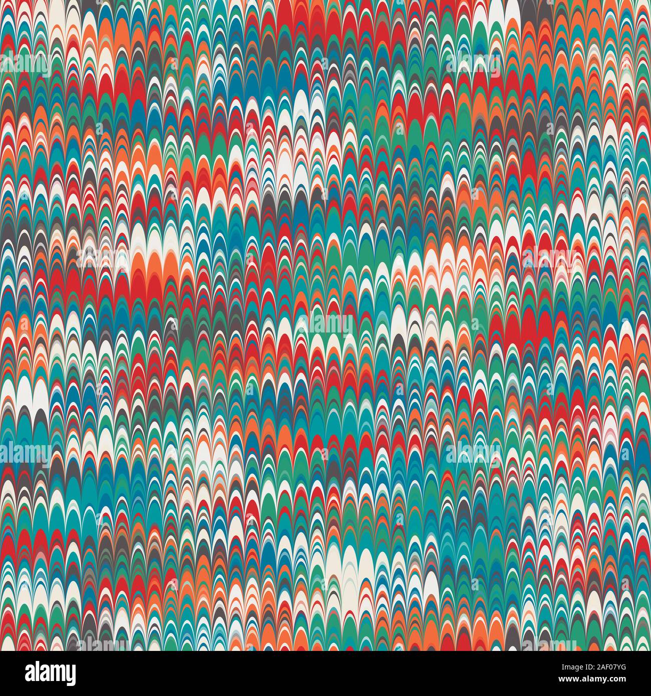 Colorful combed hand marbled texture pattern tile Stock Vector