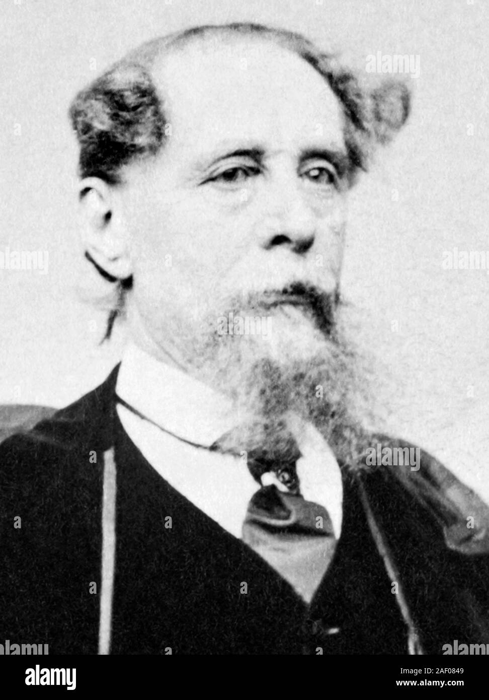 Vintage portrait photo of English author Charles Dickens (1812 – 1870). Photo circa 1867 by J Gurney & Son of New York. Stock Photo