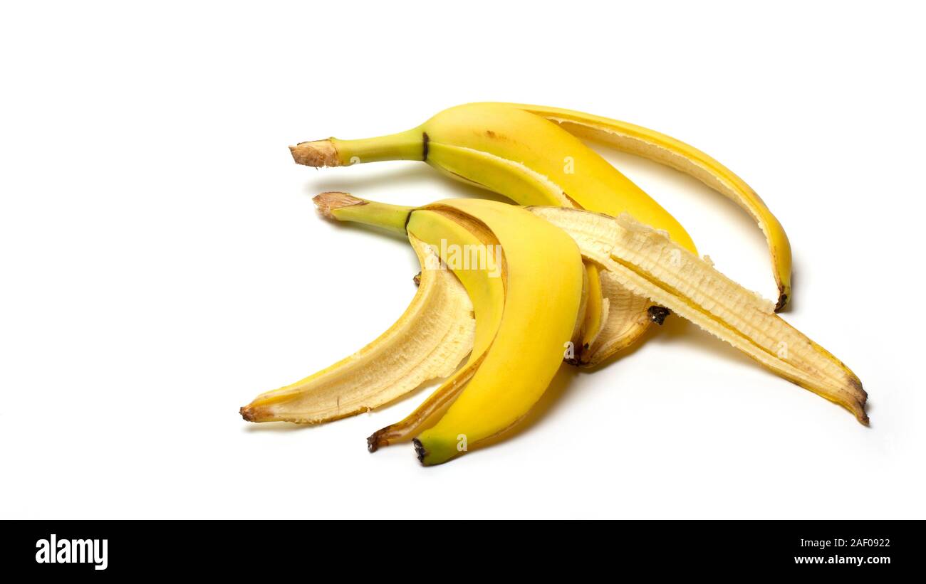 Banana Peel Compost Organic Fertilizer On A White Background Stock Photo Alamy