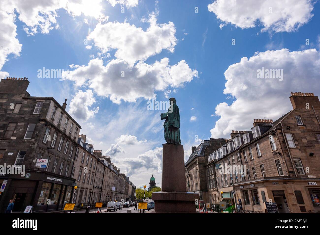 Statue of King IV in Hanover St, and St, Edinburgh