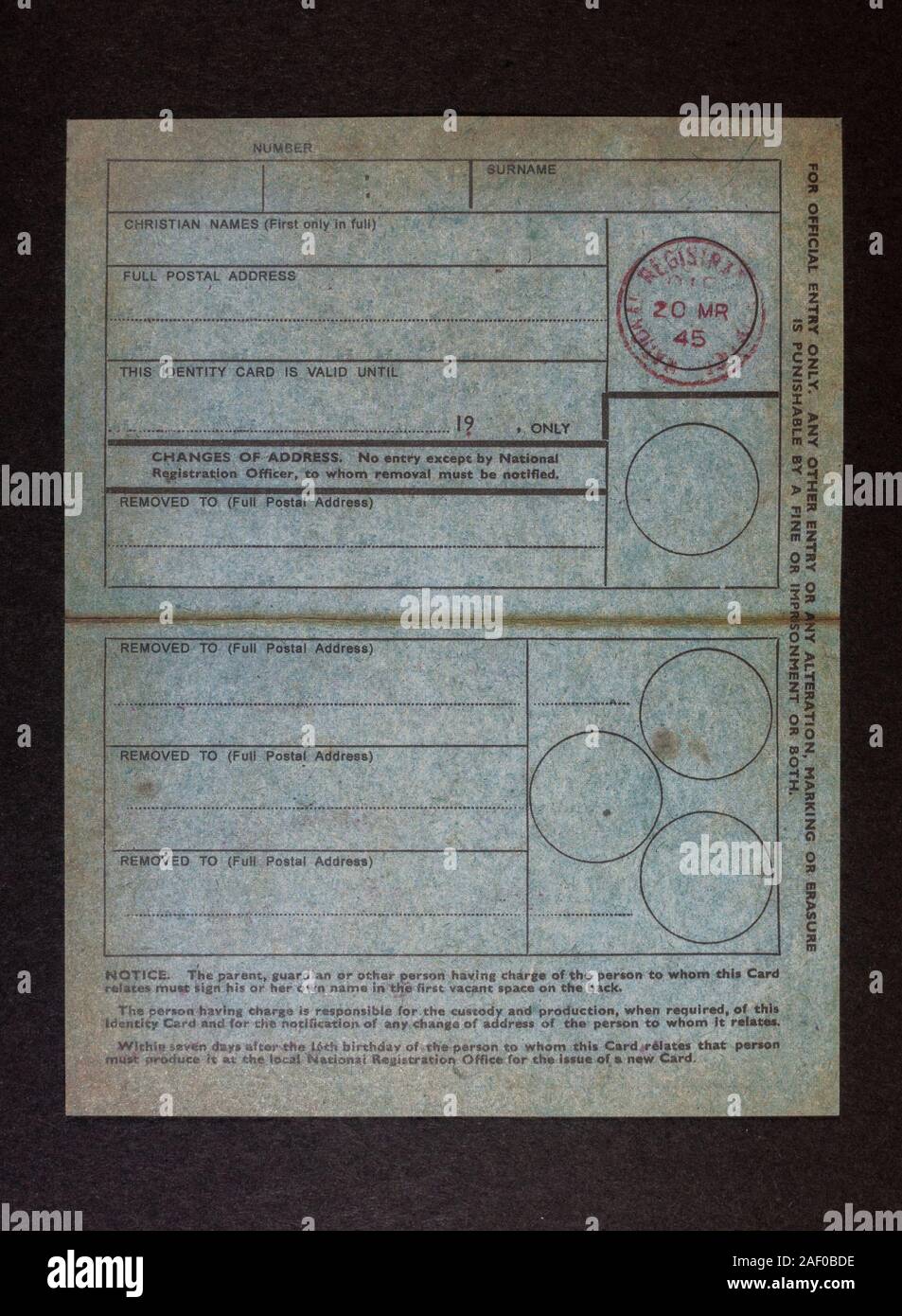 National Identity Card High Resolution Stock Photography and Throughout World War 2 Identity Card Template