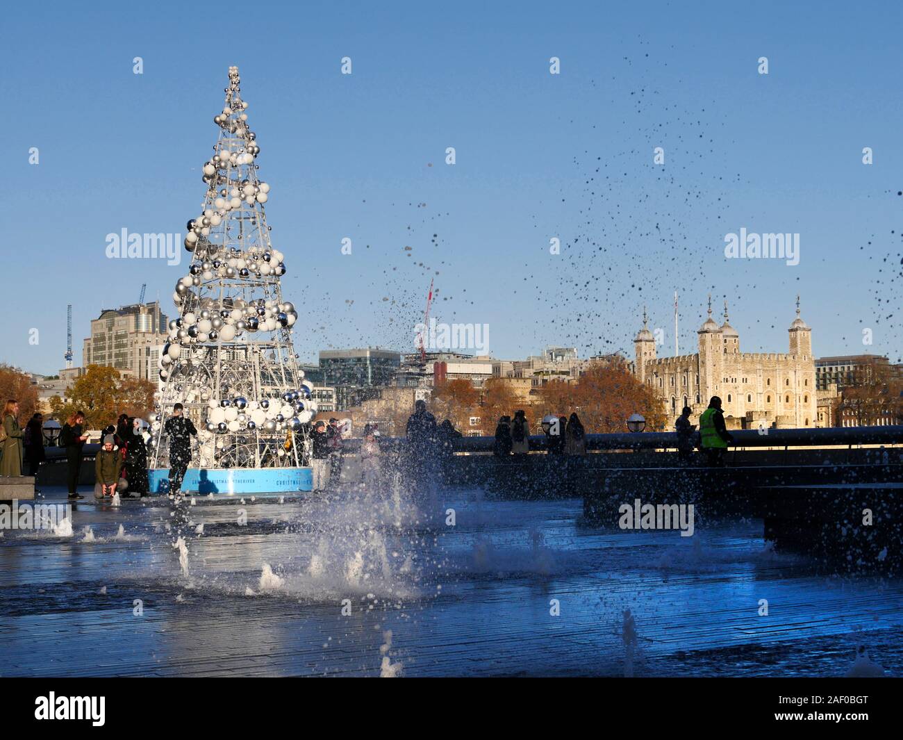 Europe, UK, England, London, Tower of London Christmas decorations