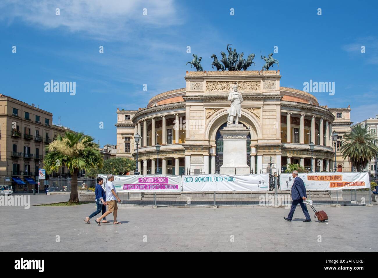 Teatro Politeama Garibaldi at Piazza Ruggero Settimo in Palermo, Sicily.  The theatre completed in 1891 was built for a variety of shows seating 5000 Stock Photo