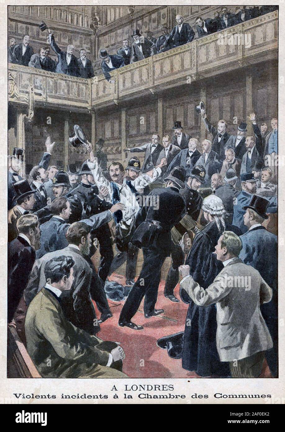 IRISH HOME RULE  Supporters demonstrating in the House of Commons in March 1901 Stock Photo