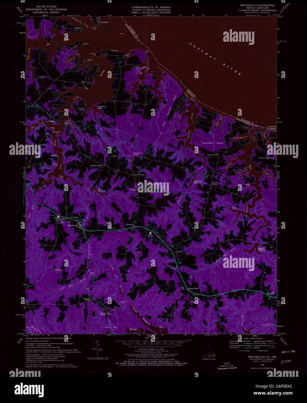 VA Heathsville 185341 1968 24000 Inverted Stock Photo Alamy