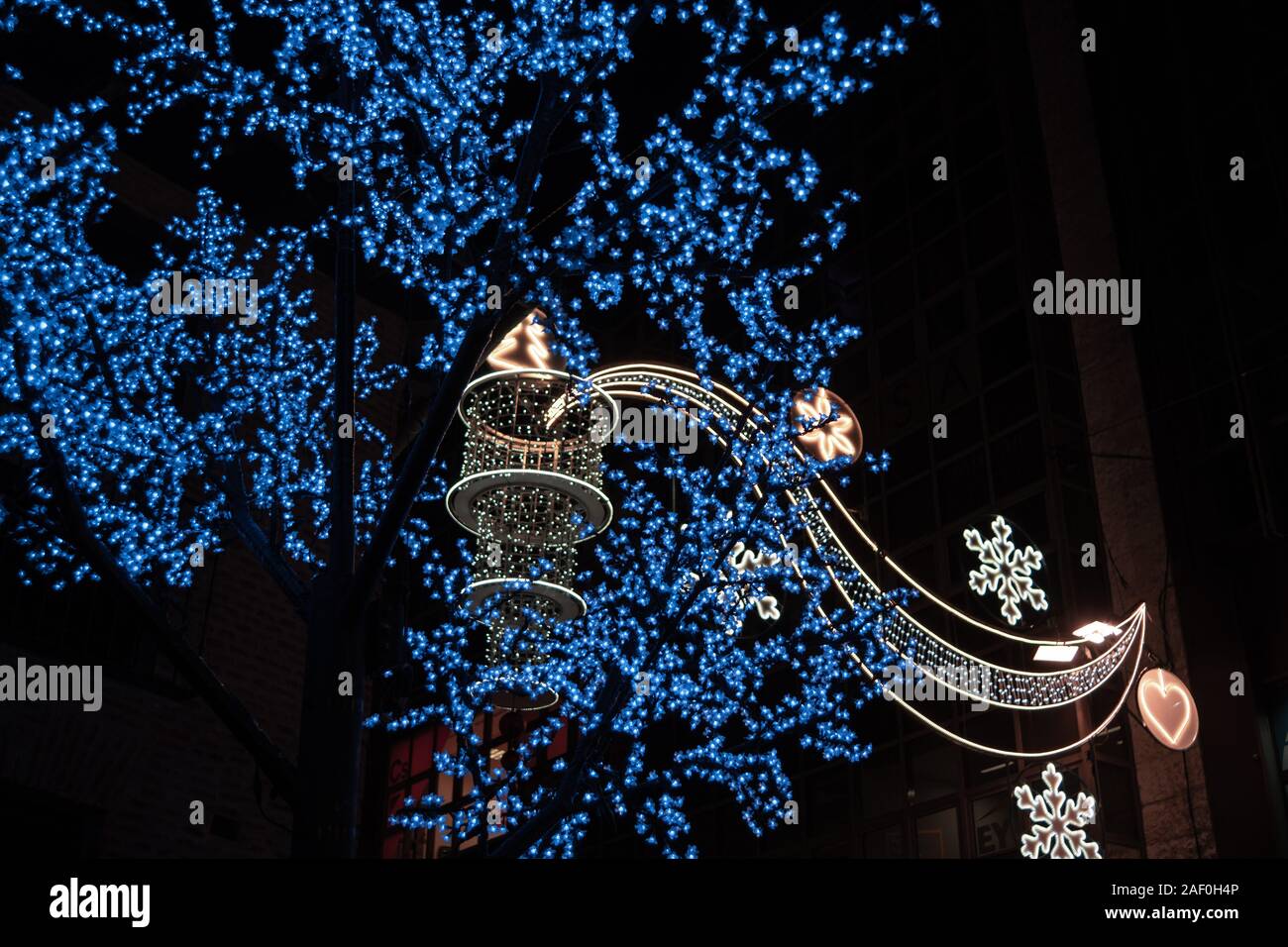 christmas lights in the night Stock Photo Alamy