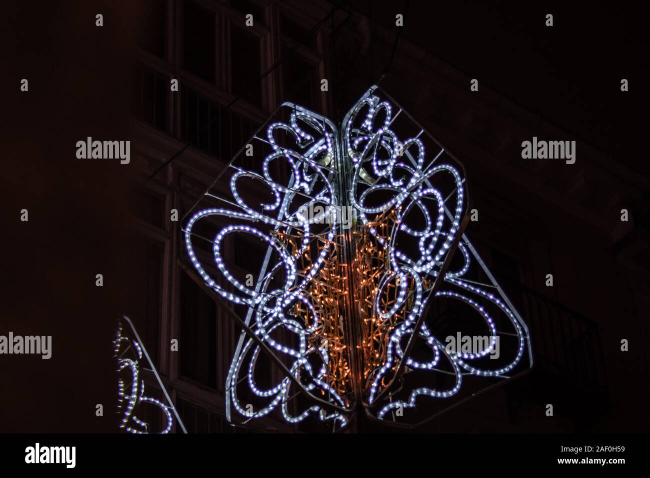 decorative christmas lights in the street Stock Photo Alamy