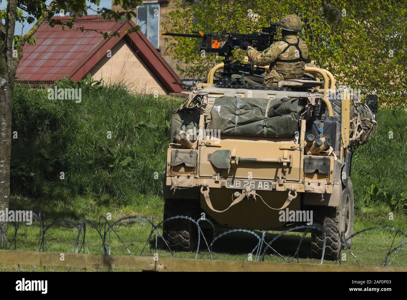 3 Para (3rd Battalion Parachute Regiment) operating the Jackal armoured reconnaissance vehicle training at Copehill Down on Salisbury plain Stock Photo