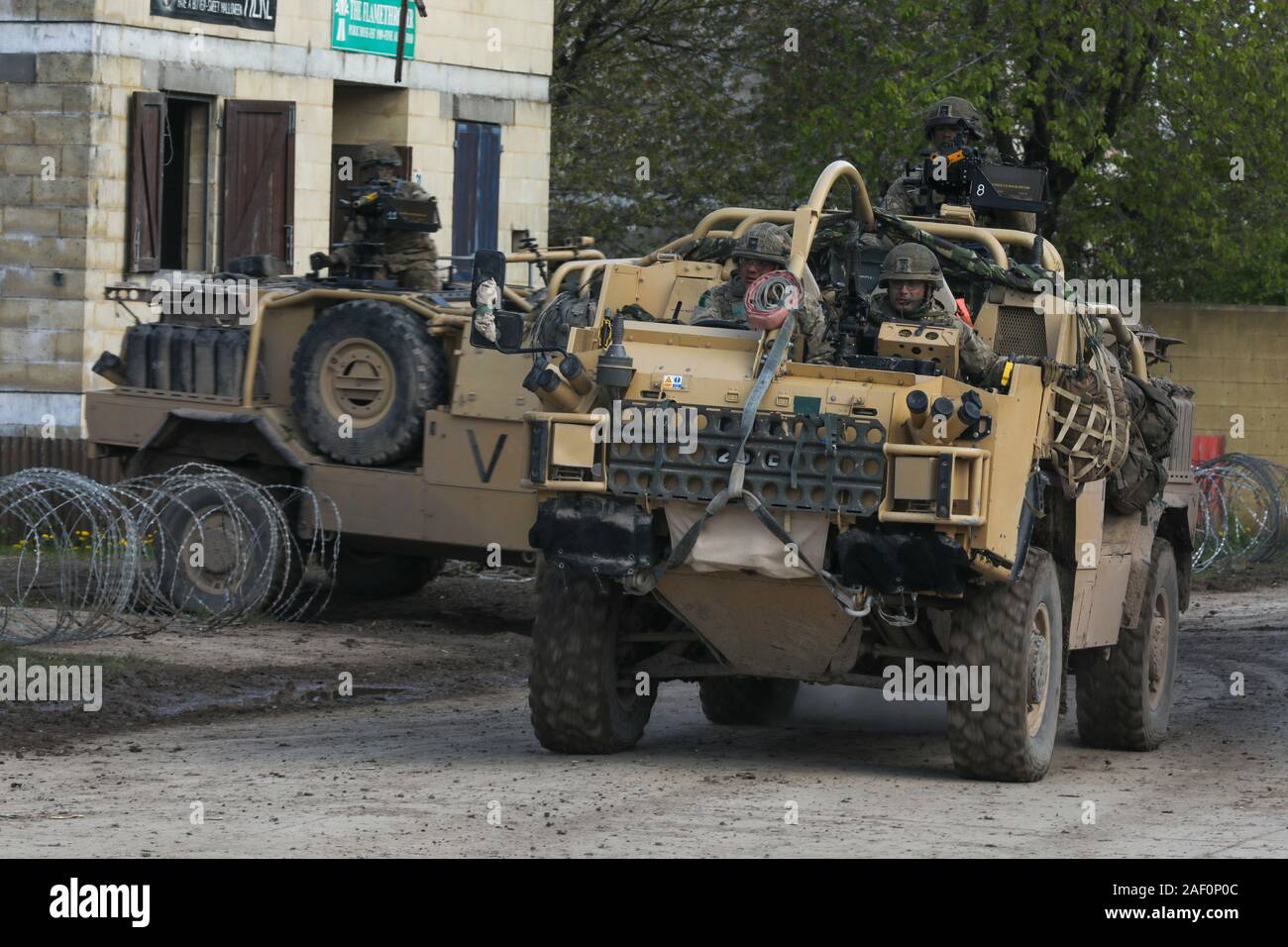 3 Para (3rd Battalion Parachute Regiment) operating the Jackal armoured reconnaissance vehicle training at Copehill Down on Salisbury plain Stock Photo