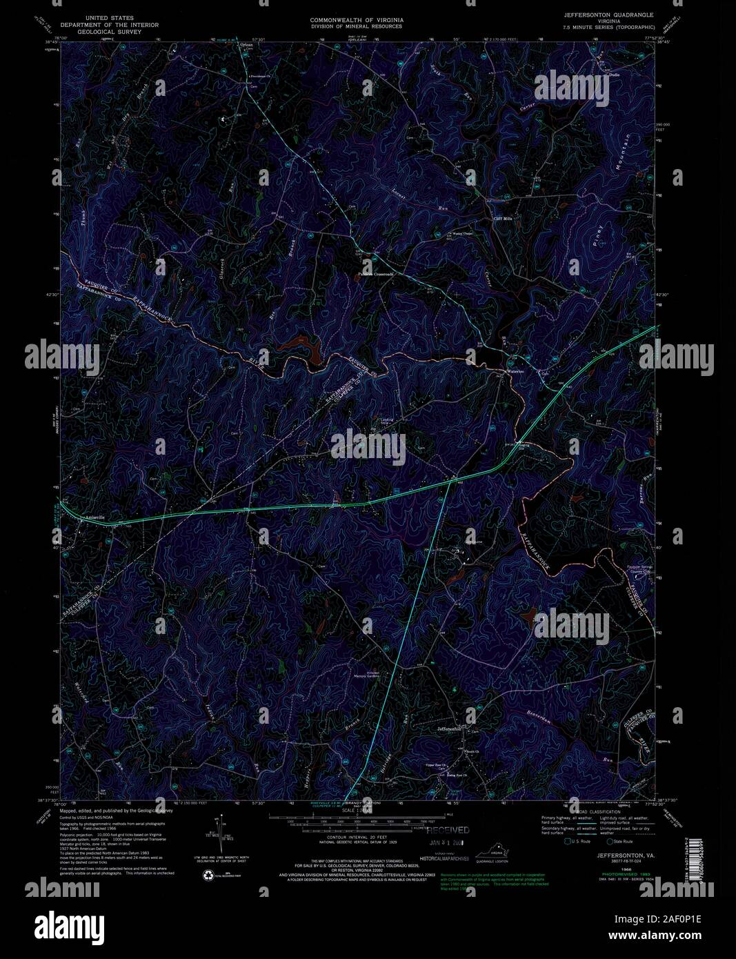 VA Jeffersonton 185506 1966 24000 Inverted Stock Photo Alamy