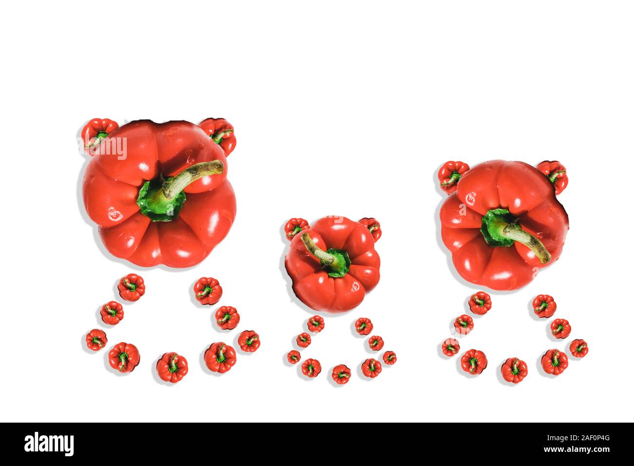 fresh red bell pepper on white background Stock Photo - Alamy
